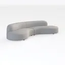Eafurn 5-Seater Boucle Upholstered Curved Sectiona Right 45 Degree View