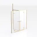 Modern Brass Glass Framed Double Shower Door 3D Model Right 45 Degree View