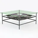 Enchanting Geometric Table in Purple, Custom Table Left 45 Degree View