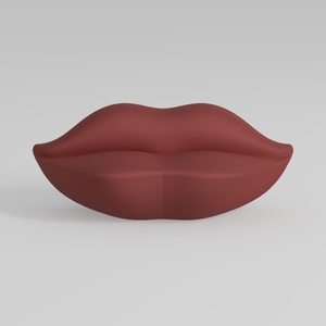 Lip-Shaped Velvet Loveseat Sofa, 80 Inch Red State