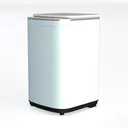 Minimalist Light Blue Plastic Portable Washing Machine 3D Model Left 45 Degree View