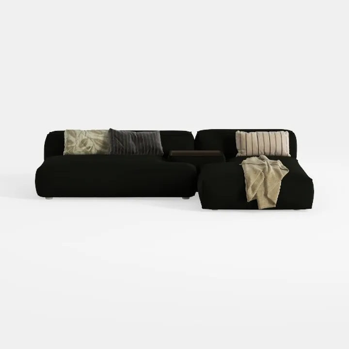 Sectional Lambswool Sofa Couch, L/U Shaped Cloud