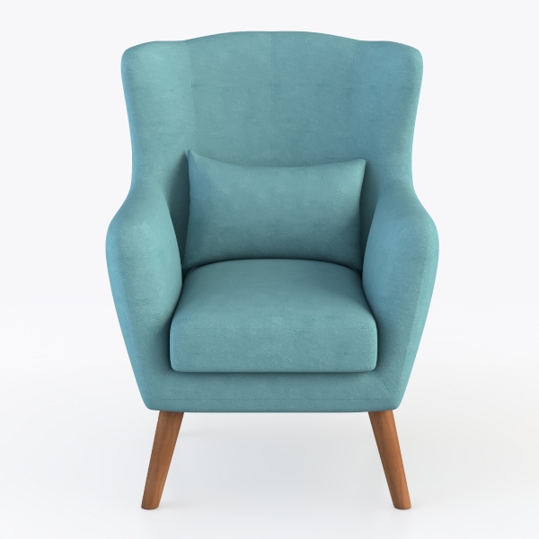 Trendy Velvet Accent Chair with Gold Metal Legs