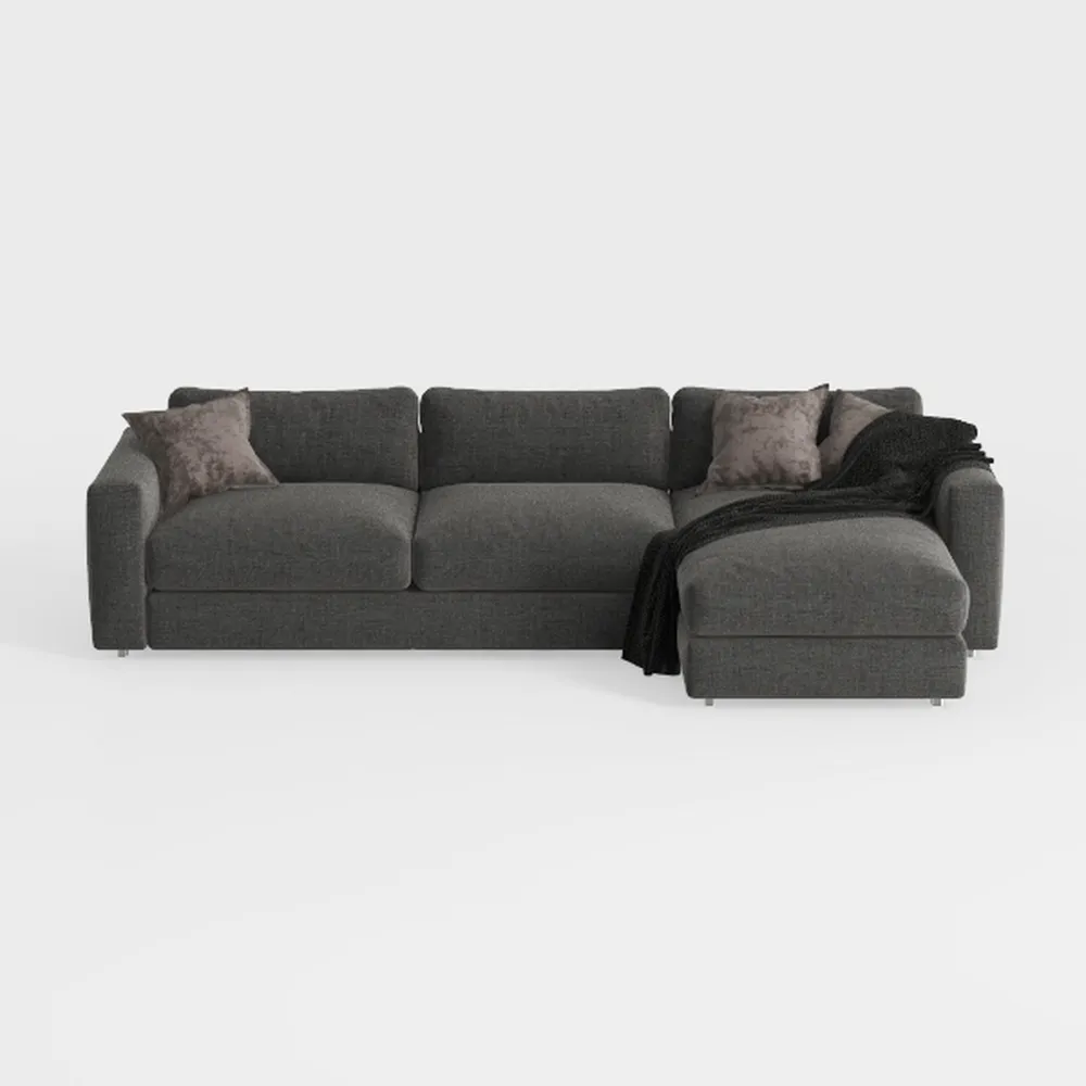 GNIXUU Corduroy Cloud Sectional Couches for Living