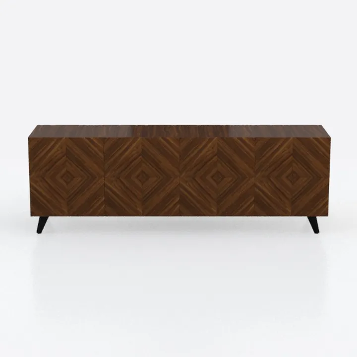 Diya Forged Bronze Finish Console Cabinet - 3D