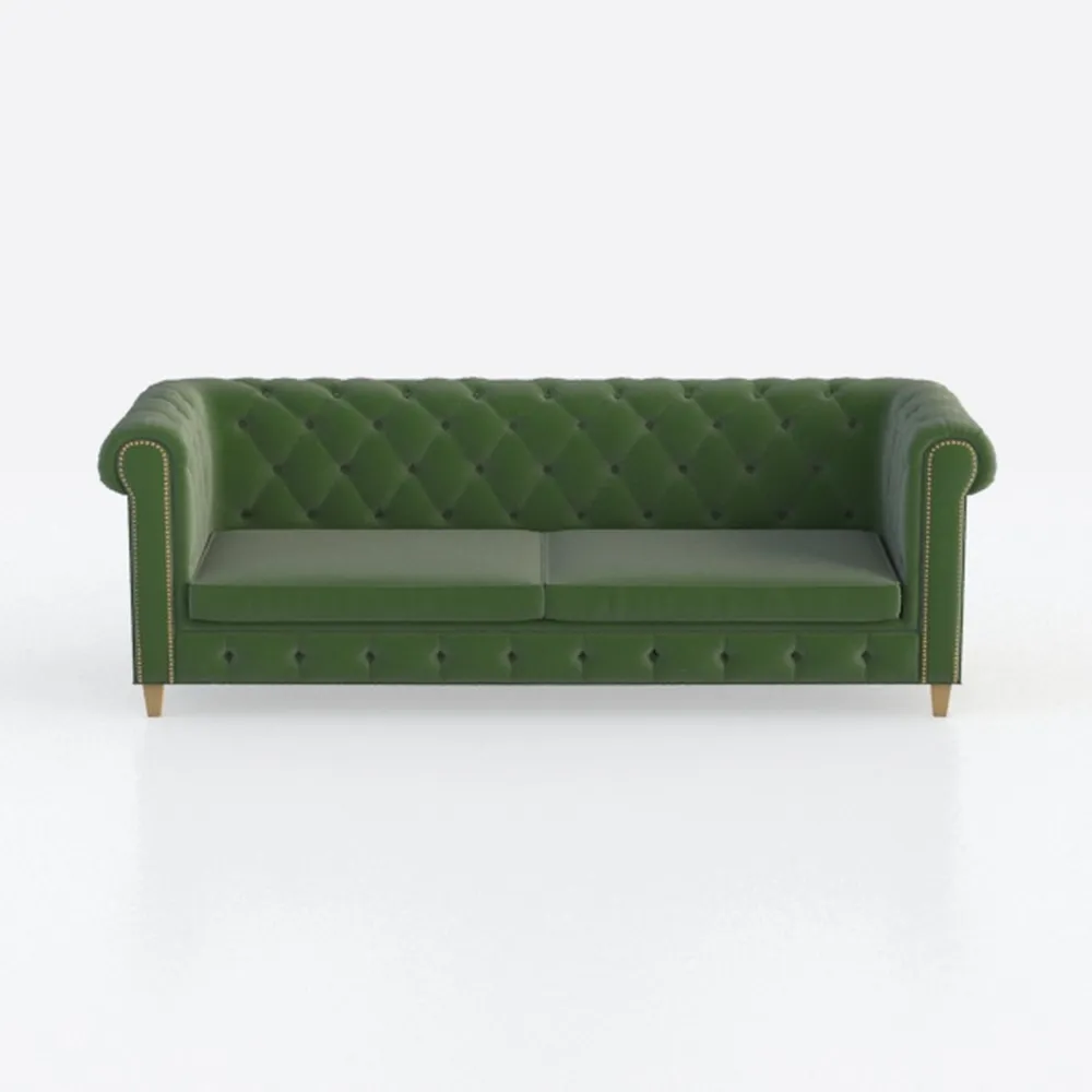 Chesterfield Velvet Sofa, Mid Century Modern Couch