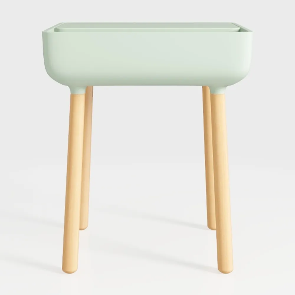 Stackable Wooden Stools - Backless Padded Counter