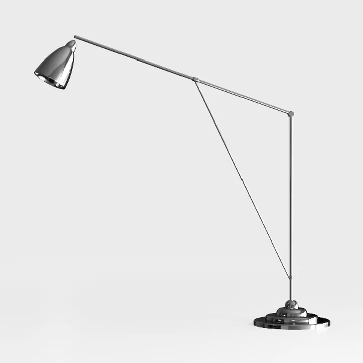 Modern Polished Metal Adjustable Floor Lamp 3D Model