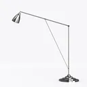 Modern Polished Metal Adjustable Floor Lamp 3D Model Left 45 Degree View