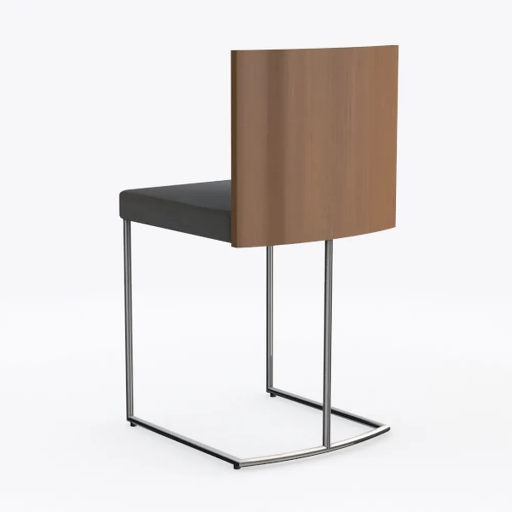 Black and Chrome Faux Leather Metal Frame Dining C