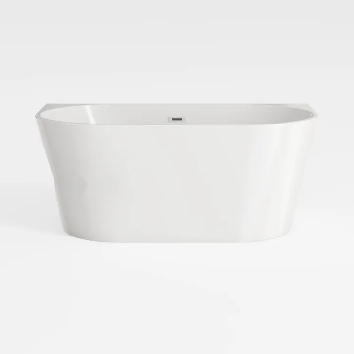 Minimalist White Acrylic Freestanding Bathtub 3D Model
