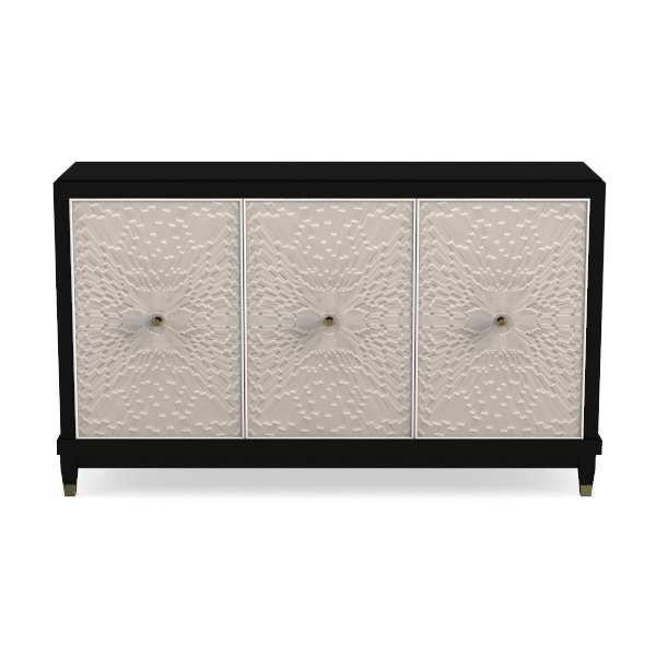 ORRD 4 Doors Storage Cabinet, 2 Tier Wooden