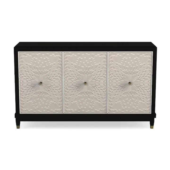 ORRD 4 Doors Storage Cabinet, 2 Tier Wooden