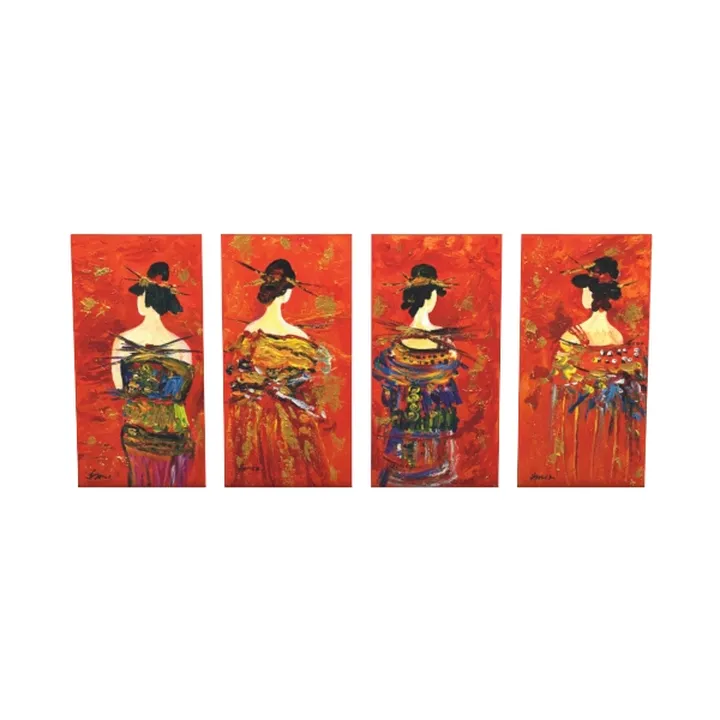 iKNOW FOTO Seashell Wall Art Set 3 Piece Orange