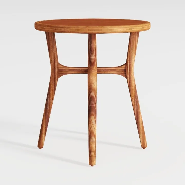 Modern Solid Wood Round Side Table Minimalist Design 3D Model