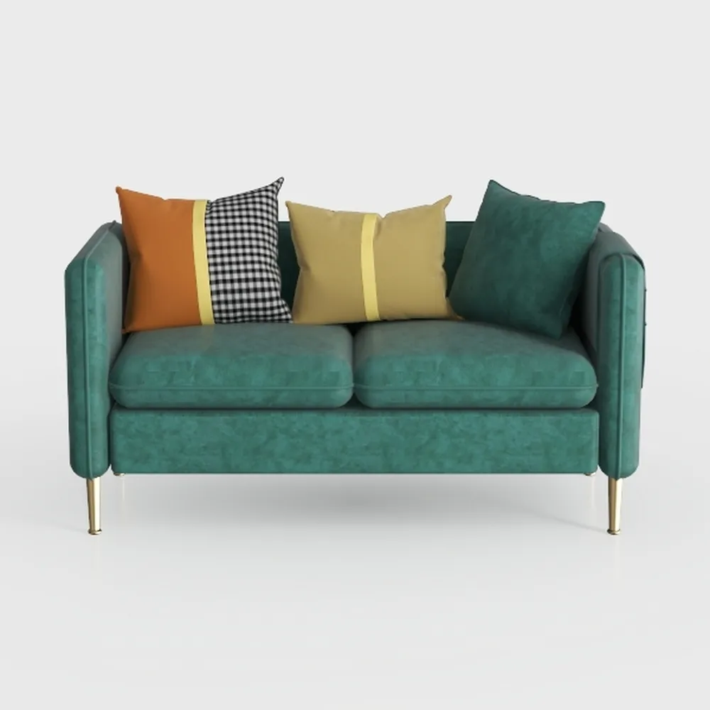 Almor Velvet Living Room Loveseat in Green