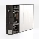 wardrobe-Walk-In Closet Set Right 45 Degree View
