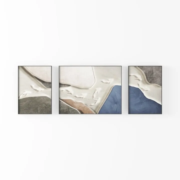Framed Coastal Wall Art for Living Room, 3 Piece