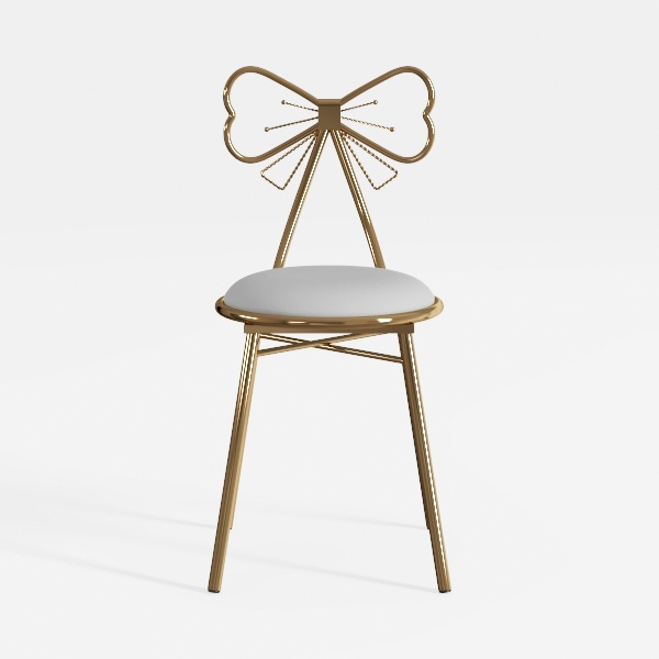 Modern Velvet Vanity Chair, Butterfly Bow Tie