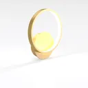 Minimalist Modern Gold Metal Round Side Table 3D Model Right 45 Degree View