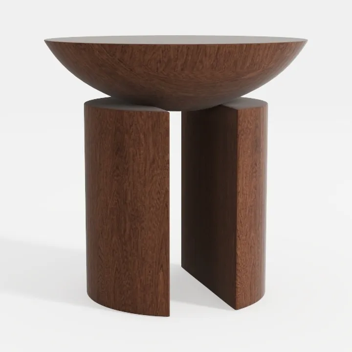 Gaia Round End Table for Living Room and Farmhouse