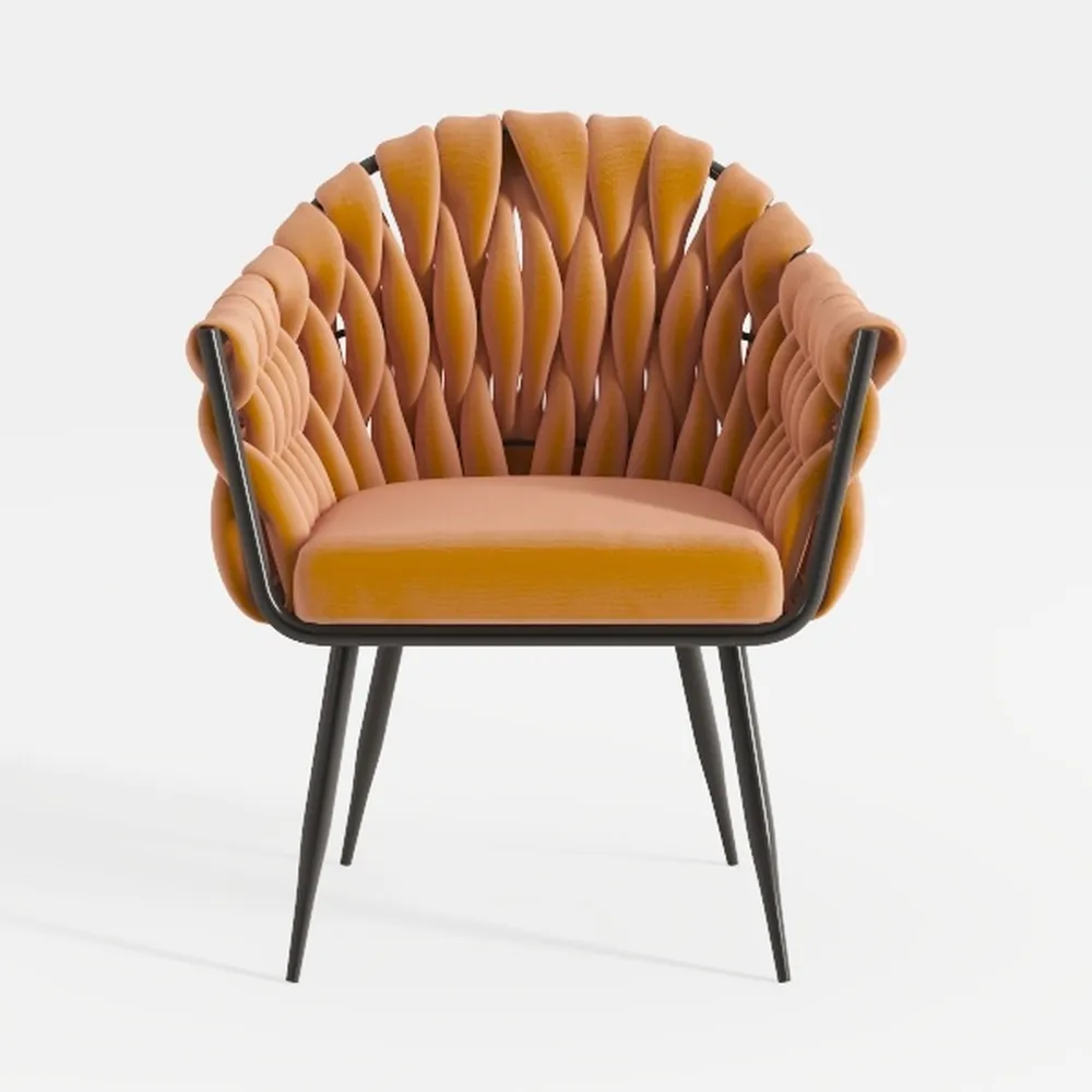 Nrizc Woven Dining Chairs Set of 2, Velvet