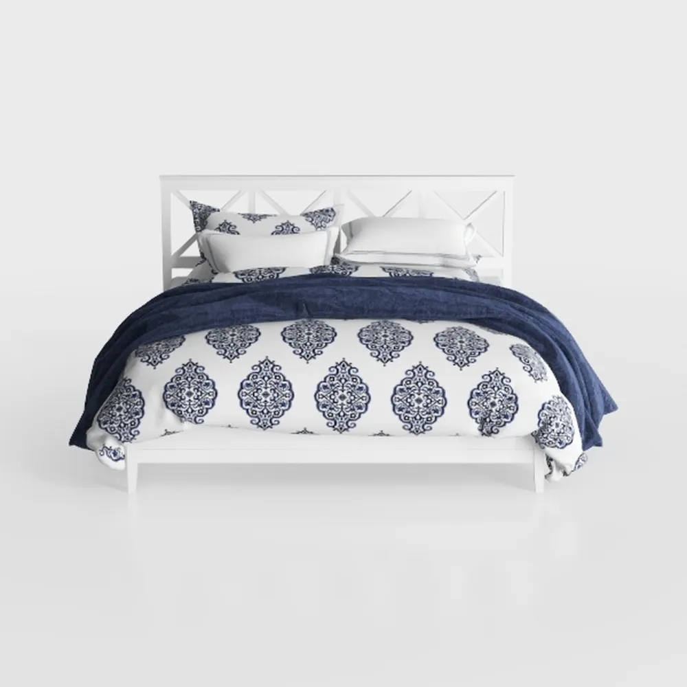 Orlando White Solid Wood Frame King Platform Bed