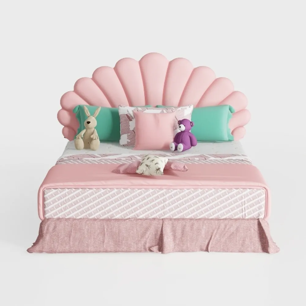 Keyluv Queen Upholstered LED Bed Frame with