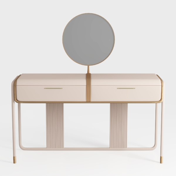 Generico Elegante Tavolo da Trucco con Specchio Regolabile a LED e cassetti - Scrivania da Trucco salvaspazio Grigia per la casa, 70x40 cm (27,5x15,7 Pollici) - Perfetto per Gli Amanti della Bellezza