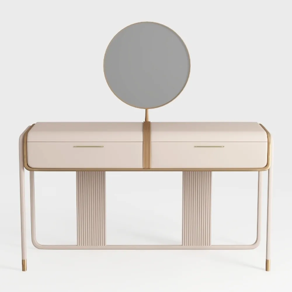 Generico Elegante Tavolo da Trucco con Specchio Regolabile a LED e cassetti - Scrivania da Trucco salvaspazio Grigia per la casa, 70x40 cm (27,5x15,7 Pollici) - Perfetto per Gli Amanti della Bellezza