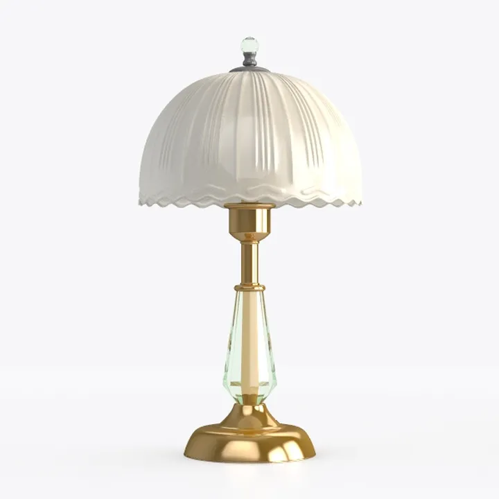 Vintage Table Lamp 16" Bedroom Lamps Green Ceramic