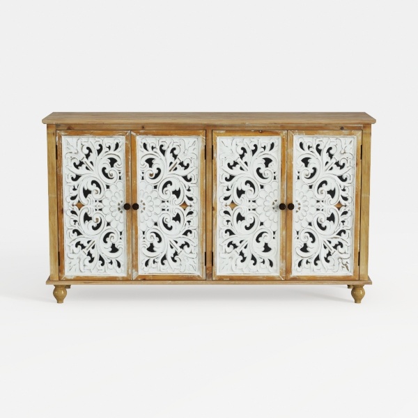 60" Vintage Sideboard Buffet Cabinet,French