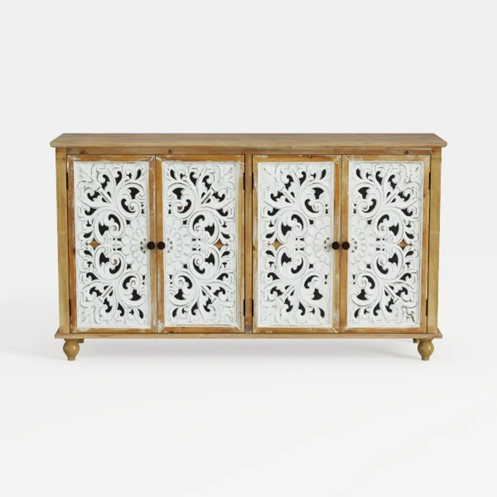 60" Vintage Sideboard Buffet Cabinet,French