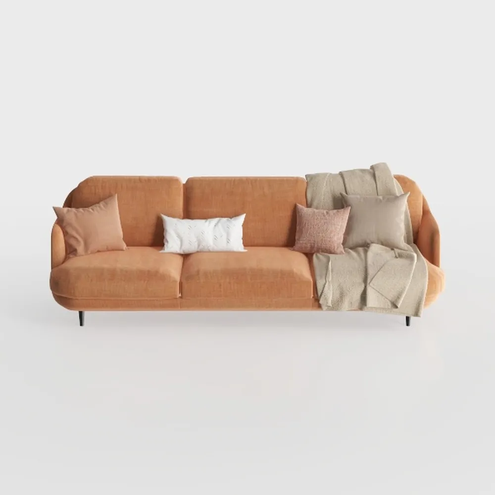 RENDGO Velvet Loveseat Sofa, 64.2'' Mid Modern Sma