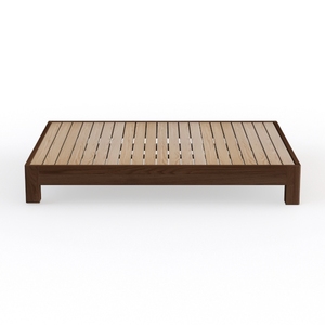 Minimalist Solid Wood Slatted Coffee Table 3D Model