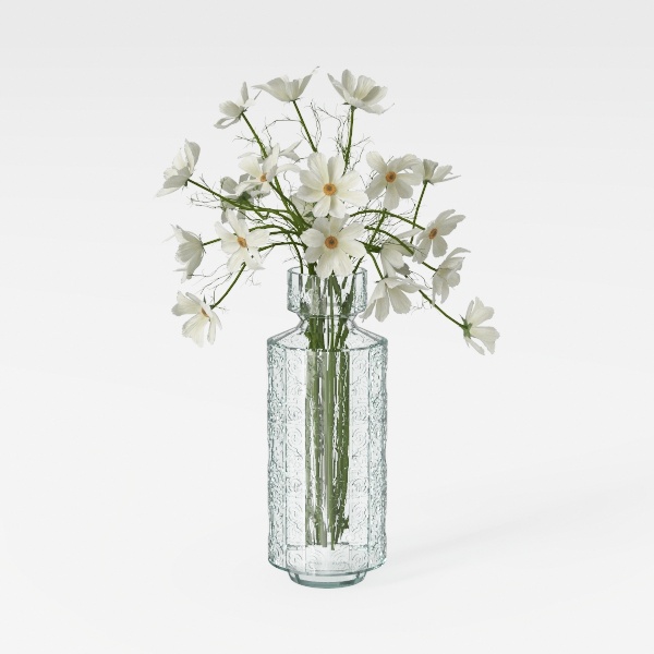 Simple Vintage Embossed Vase DIY Embossed Printing Mini Glass Vase Glass Creaft Transparent Hydroponics Vase