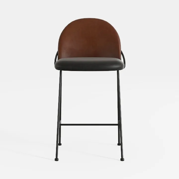 Modern Leather Metal Frame Bar Stool 3D Model