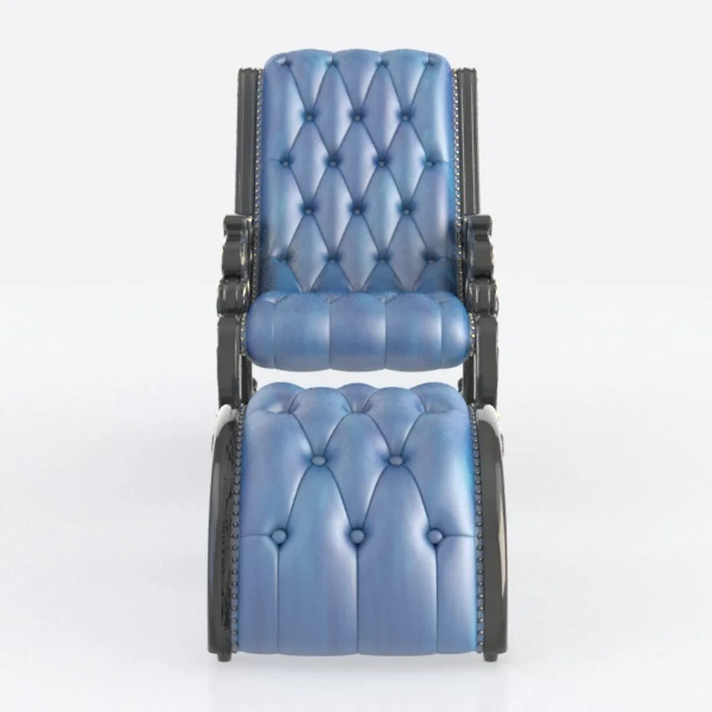 Furniture of America Sinuata Fabric Blue Wingback