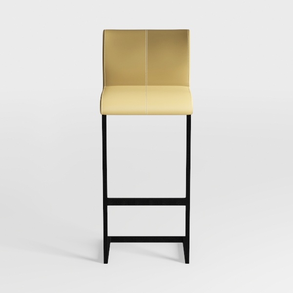 25.6 in. Yellow Low Back Metal Counter Height Bar 