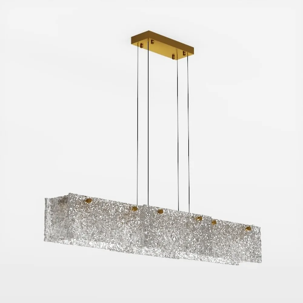 Rectangular Crystal Chandelier for Living Room