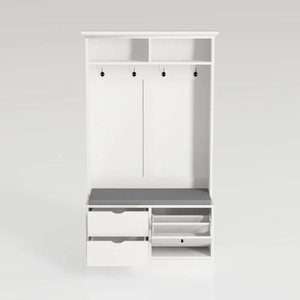 Shoe Cabinet with 2 Flip Drawers & 1 Drawer, Shoe