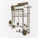 Minimalist Modern Metal Geometric Wall Art Decor 3D Model Left 45 Degree View