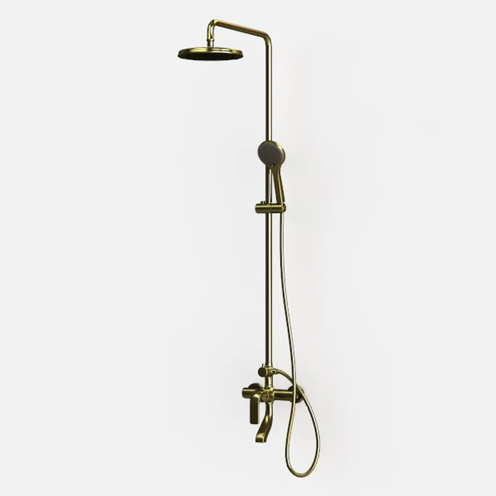BWE Antique Brass Shower Fixtures 8-Inch Rain