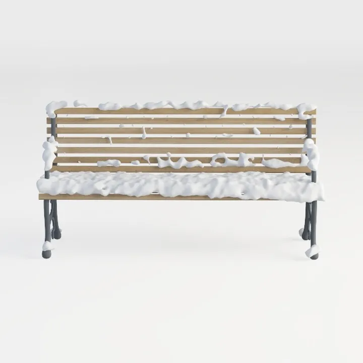park bench-Snowy Scene