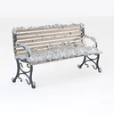 park bench-Snowy Scene Right 45 Degree View