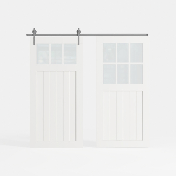 BARNSMITH 48in x 96in Glass Barn Door and 8FT