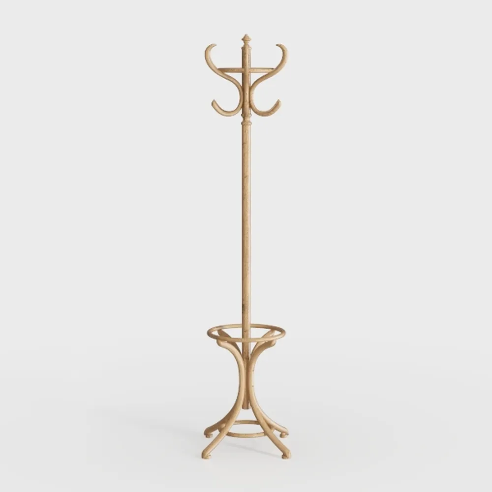 Tangkula Coat Rack Freestanding, Solid Rubber Wood