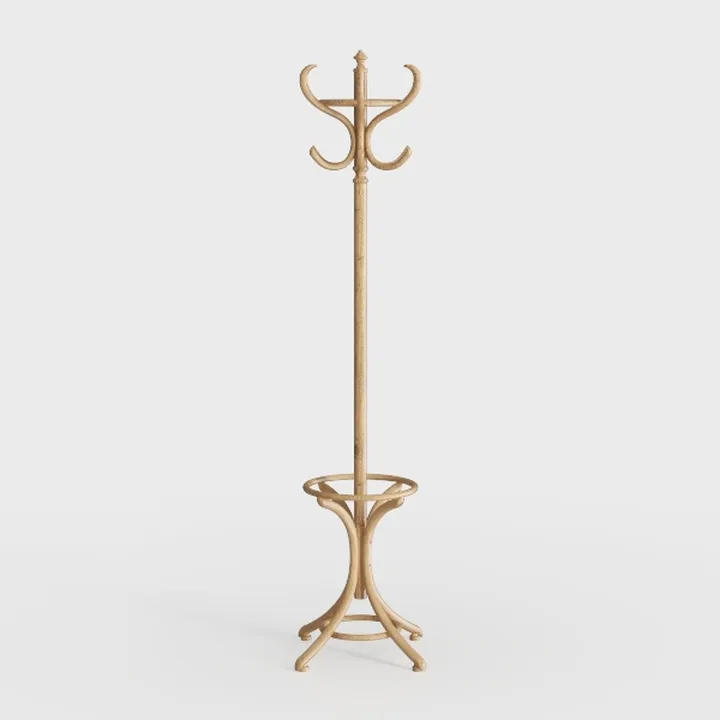 Tangkula Coat Rack Freestanding, Solid Rubber Wood