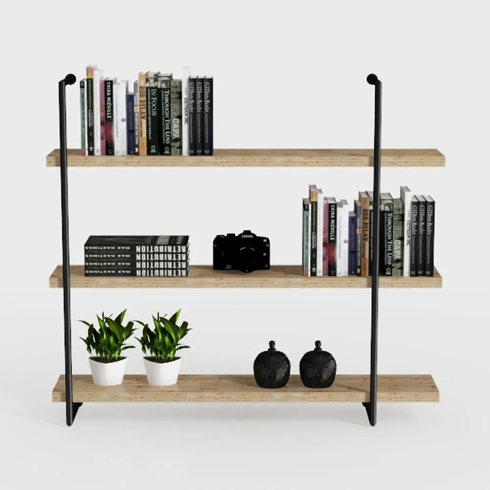 Deep Floating Shelves for Wall, Grey Wood Wall