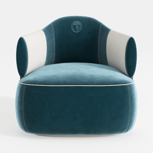 HULALA Home Swivel Accent Chair with Gold Metal